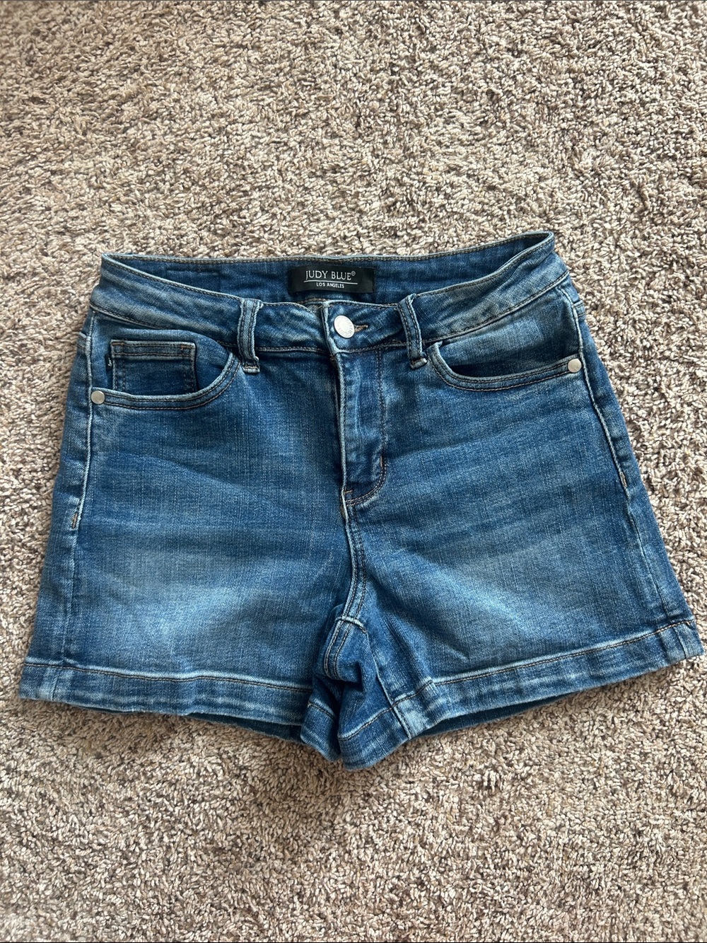 Judy Blue Faded Blue High-Rise Denim Shorts